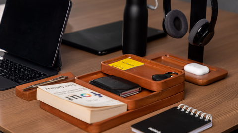 wood desk tray Organiser 