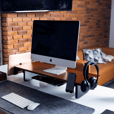 wooden monitor stand for desk